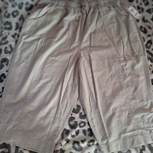 Karen Scott Womens Light Tan Cargo Pants